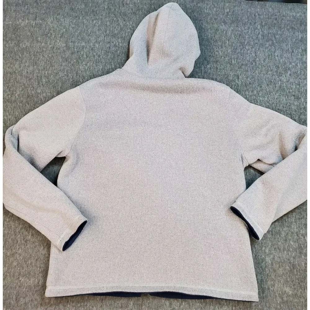 The North Face Jacket Mens XL Reversible Brantley Fleece Sherpa Hooded Blue Gray